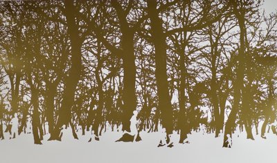 生命の樹」2017年、紙にホットスタンプで葉巻を表現 作： angus hampel