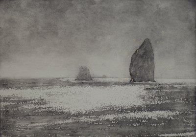 トリニティ、2017、紙の上でのアクアチントと手の着色 作： angus hampel