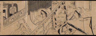 「源氏物語の「明石」、「御澪標」、「蓬生」、「関屋」、「絵あわせ」の章。 作： 匿名