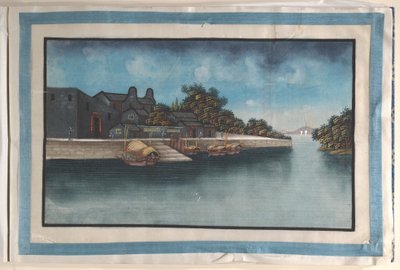 川沿いの風景を描いた12枚の絵からなるアルバム 作： 匿名
