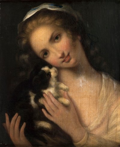 フランス語：Jeune fille au chat 作： 匿名