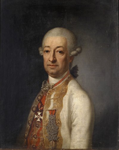 Kの肖像。 k. 陸軍元帥王子フランツ・ウルリッヒ・キンスキー・フォン・ウィニッツ・ウント・テッタウ（1726-1792）とマリア・テレジア騎士団の司令官の十字架、背面にヨハン・バプティスト・ランピd。 Ä。 帰属 作： anonymous Austrian