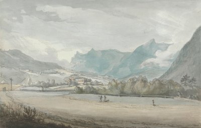 Vuoristoinen maisema hahmoilla 作： attributed to Benjamin West