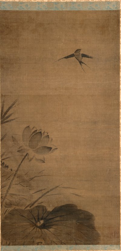 ツバメとロータス 作： attributed to Fachang Muqi