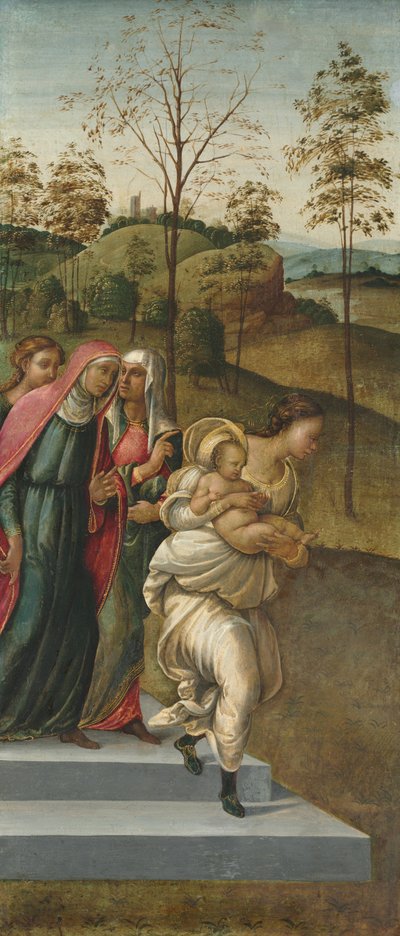 ザカリヤのところに運ばれる洗礼者ヨハネ 作： attributed to Francesco Granacci
