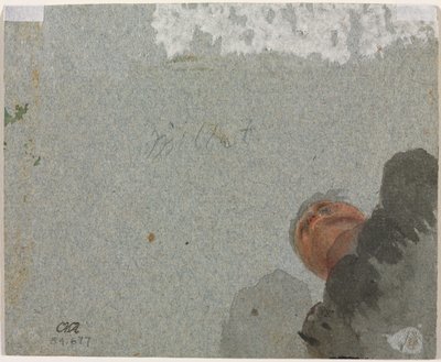 下から見た頭部の習作 (裏面) 作： attributed to Francisque Millet