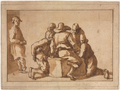 ジャンル ゲームをしている若者のシーン 作： attributed to Frederico Zuccaro