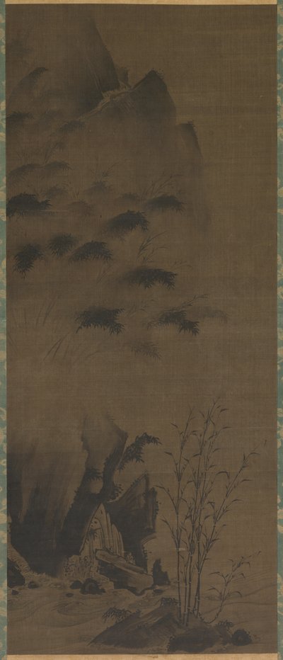 雨の中の竹 作： attributed to Genga