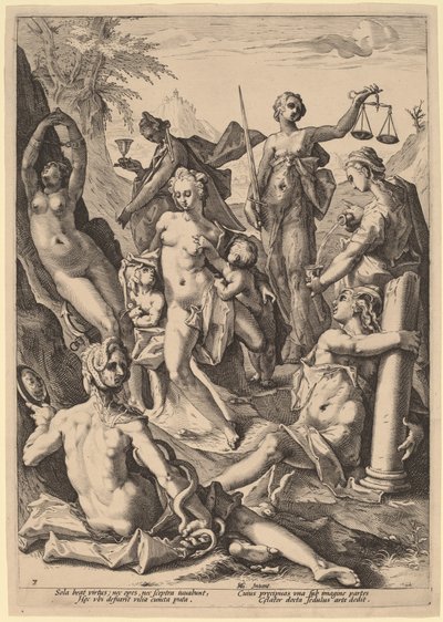 七つの美徳 作： attributed to Jacob Matham, after Hendrik Goltzius