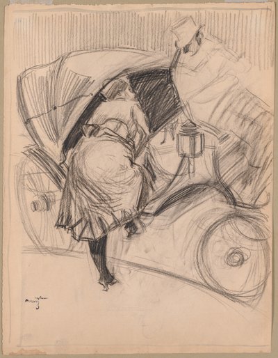 フィエーカーに入る女性 (直腸) 作： attributed to Jean Louis Forain