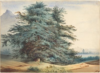 山頂の前にある 2 つの古木 作： attributed to Jules Dupré