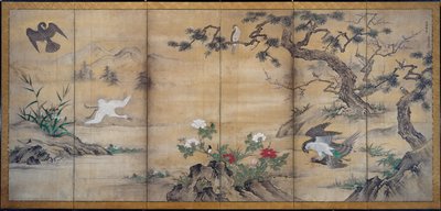 鳥と花 作： attributed to Kano Shōei