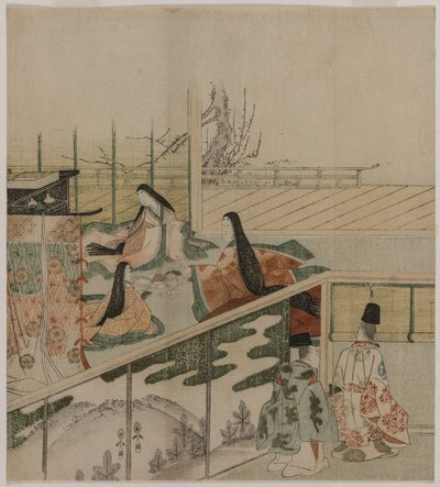 人形を作る宮廷婦人 作： attributed to Kubo Shunman