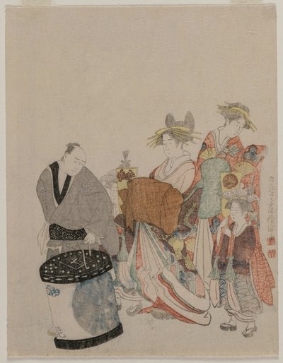 夜のお供のいる街の娼婦 作： attributed to Kubo Shunman