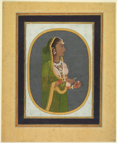 ワインを注ぐ宮廷婦人 (直訳) 作： attributed to Muhammad Rizavi Hindi