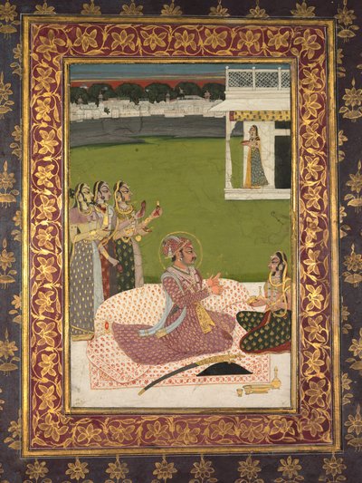 バニタニ夫人とマハラジャ・サヴァント・シンの肖像 作： attributed to Nihal Chand