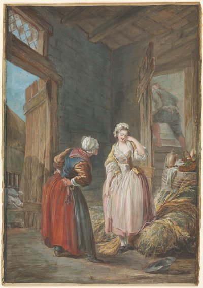 びっくりした恋人たち 作： attributed to Pierre Antoine Baudouin