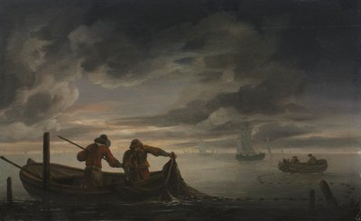 漁師との河口風景 作： attributed to Rafel Govertsz. Camphuysen