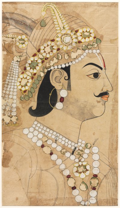 マハラジャ プラタップ シン (1764–1803) の肖像 作： attributed to Sahib Ram