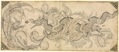 ライオンとフェニックスの頭を持つ葉のドラゴン 作： attributed to Sahkulu