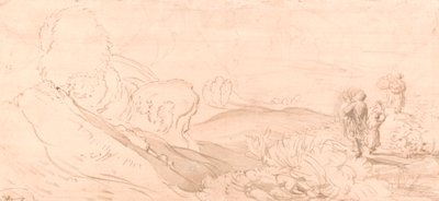 風景スケッチ 作： attributed to Samuel Palmer