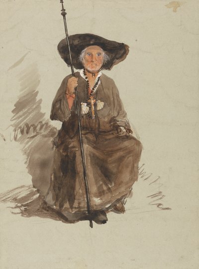 巡礼者の研究 作： attributed to Samuel Palmer
