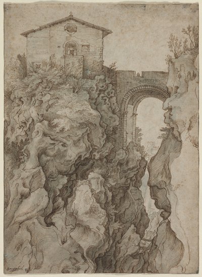 チボリのサンロッコ橋 作： attributed to Willem van Niewlandt