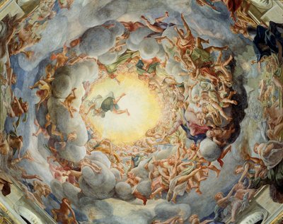 聖母の被昇天、ドームの天井から、1526-30 作： Antonio da Correggio