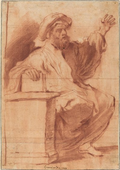 着席預言者 作： called Guercino Follower of Giovanni Francesco Barbieri
