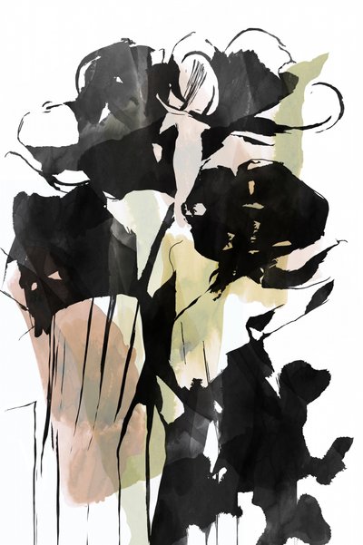 黒インクの花柄アブストラクト 作： cartissi