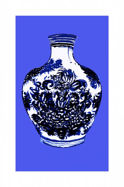 青と白の花瓶 作： cartissi