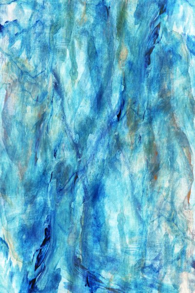 流動的な青の抽象画 作： 