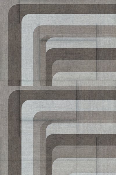 幾何学模様のリネン重ね着 作： cartissi