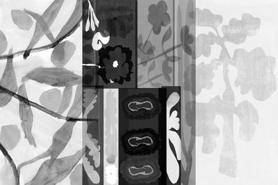 モノクロの植物柄 作： cartissi