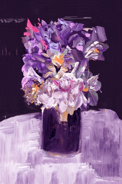 絵画的な紫の花束 作： cartissi