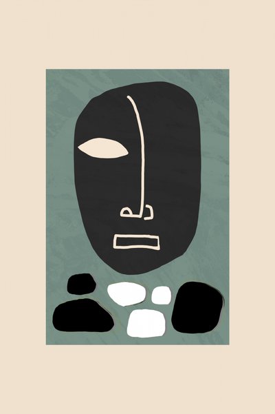 穏やかな抽象的な顔 作： 