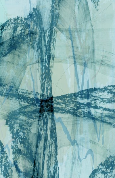 質感のあるブルーの抽象画 作： cartissi