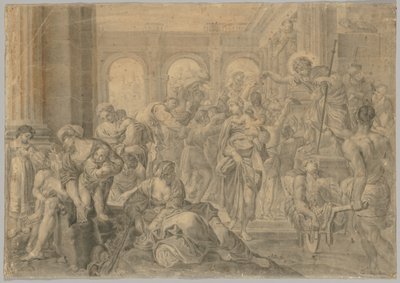 Annibale Carracci の St. Roch Giving Alms のコピー 作： copy after Annibale Carracci