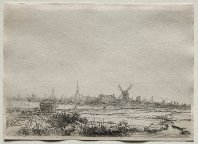 北西からのアムステルダムの眺めのコピー 作： copy after Rembrandt van Rijn