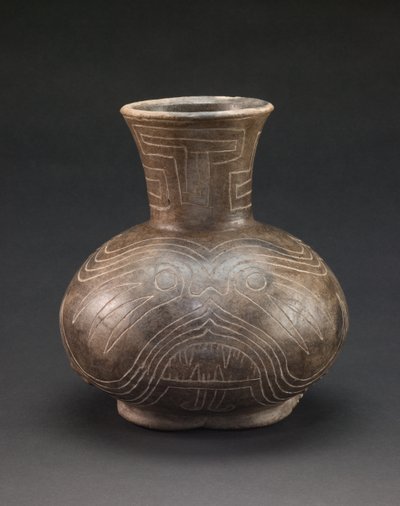 モチーフ切込み入り容器 1400-1600年頃（陶磁器） 作： culture Mississippian