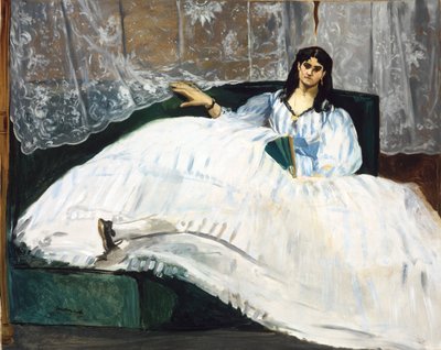 ファンを持つ女性 作： Édouard Manet