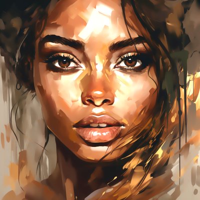 抽象的な美しい茶色の女性の絵、自然の美しさ、壁アートプリント 作： F. Abderrahim