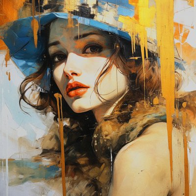 ファッションデザイン スケッチ 女性, 油絵, 壁掛けアート｜キャンバスプリント 作： F. Abderrahim
