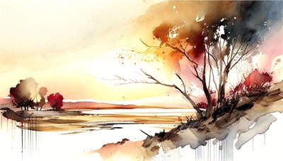 自然・風景 抽象画（横長） 壁掛け アートプリント オンデマンド 作： F. Abderrahim