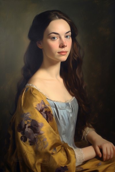 スーパーモデルの肖像画 18世紀｜キャンバスプリント, 壁掛けアート｜キャンバスプリント 作： F. Abderrahim