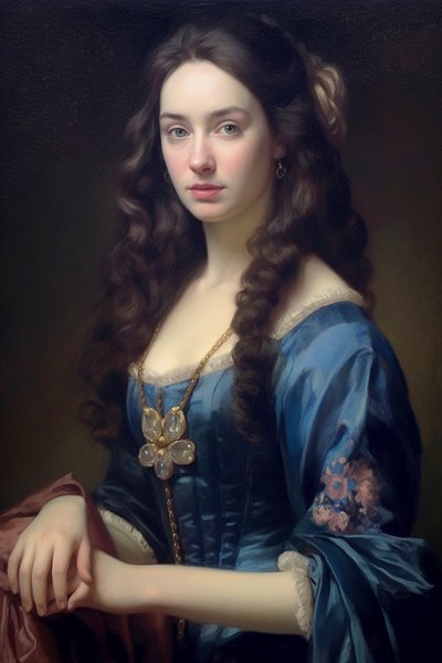 スーパーモデル18世紀の美しい女性の肖像画｜キャンバス・プリント・アート 作： F. Abderrahim