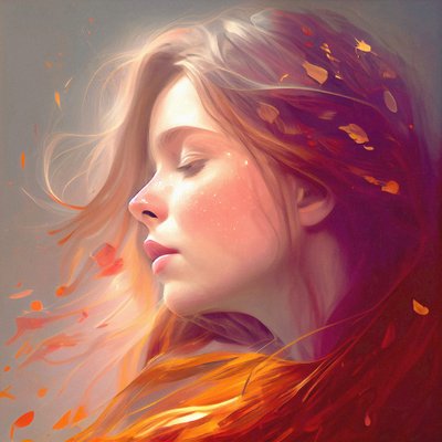 横から見た美しい女性の顔 恋する女性, 印刷アート｜キャンバスプリント 作： F. Abderrahim