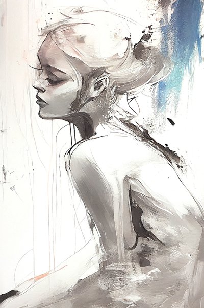 女性の絵画, モダンロマンチシズム, 壁掛けアート｜キャンバスプリント 作： F. Abderrahim