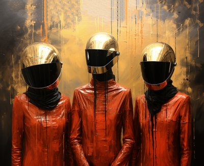 抽象的なインパスト画, クラフトワークバンド, ウォールアート｜オンデマンド・キャンバス・プリント 作： F. Abderrahim