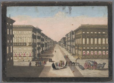 Gezicht op de Strada Nuova te Genua Strada Nuova のビュー 作： familie Remondini (attributed to)